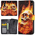 Pikkukuva 1 / 2: Xiaomi Mi 9T/9T Pro - Lompakkokotelo/Kuoret Burning Skull