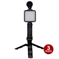 Miniatyrbilde 3 av 5: Selfie-lampa med Mikrofon & Stativ för Mobil - LED