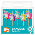 Miniatyrbilde 2 av 3: Unicorn flerfärgad set med 5 tårtljus