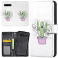 Miniatyrbilde 1 av 2: Samsung Galaxy S10 - Lommebok Deksel Happy Cactus