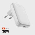 FIXED Slim GaN 90 Super Snabb 1x USB-C laddare 30W Vit