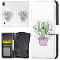 Pikkukuva 1 / 2: Samsung Galaxy A10 - Lompakkokotelo/Kuoret Happy Cactus