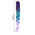 Miniatyrbild 4 av 5: Jumbo Braid / Löshår Hårfläta - 60 cm MultiColor Lila/Blå