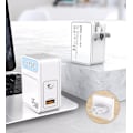 Pikkukuva 2 / 4: 45W Laddare med Reseadapter US/EU - USB-C - PD - Snabbladdare White