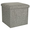 Miniatyrbilde 2 av 6: Hopfällbar puff med förvaringsfack grå 38x38x38cm