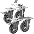 Miniatyrbilde 9 av 10: Svingbare Lenkehjul med Bremse / Transportruller - 4 stk