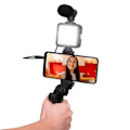 Miniatyrbilde 4 av 5: Selfie-lampa med Mikrofon & Stativ för Mobil - LED