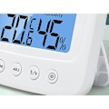 Miniatyrbilde 4 av 7: Hygrometer, Termometer & Klokke - 3-i-1 White