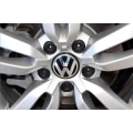 Miniatyrbild 6 av 6: 4-Pack - Volkswagen VW Centrumkåpor / Hjulnav Emblem - Bil Silver 56 mm - Självhäftande