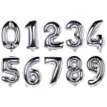 Pikkukuva 1 / 2: Numeroilmapallo / Metallic Balloon 34 cm - hopea Silver 7