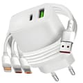 20W USB & USB-C väggladdare + 3-i-1 kabel iPhone