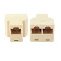 Miniatyrbillede 3 af 3: RJ45 Splitter - Ethernet Grenstik Beige