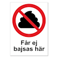 Miniatyrbild 1 av 2: Får ej bajsas här skylt / Hundskylt / Varningsskylt Hund / A5 multifärg