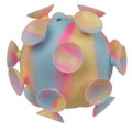 Pikkukuva 4 / 6: Fidget Stressipallo - Puristuspallo imukupeilla Multicolor