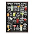 Miniatyrbillede 1 af 3: Drikkevælger Skilt - Cocktailopskrifter MultiColor A4 - 21x30cm