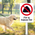 Miniatyrbild 2 av 2: Får ej bajsas här skylt / Hundskylt / Varningsskylt Hund / A5 multifärg