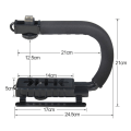 Miniatyrbild 5 av 9: Handstativ Stabilisator C-form Steadycam / Stativ Kamera Svart