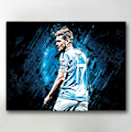 Miniatyrbillede 1 af 4: Lærredsbillede / Lærredstryk - Kevin De Bruyne - 40x30 cm - Lærr