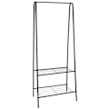 Miniatyrbilde 4 av 11: Klærhenger Stativ / Kåpestativ med Hyller - 150cm Black
