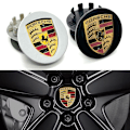 Pikkukuva 1 / 5: 4 Kpl - Porsche Keskikapselit / Pyörännapa Embleemi - Auto 75 mm Svart