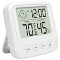 Miniatyrbilde 1 av 7: Hygrometer, Termometer & Klokke - 3-i-1 White