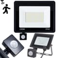 Halogenstrålkastare led 100w 6000k med dusk-to-dawn sensor ip66