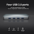 Pikkukuva 7 / 9: USB-C / Thunderbolt 3 till USB 3.0-Hubb 5-Portar - Macbook