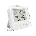 Miniatyrbilde 2 av 7: Hygrometer, Termometer & Klokke - 3-i-1 White