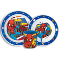 Miniatyrbild 1 av 2: Spiderman rutmönstrad middagsservis, mikropartikelsats med mugg 350 ml
