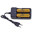 Miniatyrbillede 1 af 3: 2x Batterioplader - 14500, 16340, 18650, 26650, 32650 Batterier Black