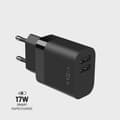 FIXED Hemladdare 2xUSB-A 17W Black