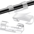 Miniatyrbild 1 av 2: Självhäftande Kabelhållare - Kabelclips Transparent Små (20-pack)