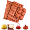 Miniatyrbillede 1 af 8: Silikoneform / Isform / Chokoladeform – Halvkugle Brown 6 hål