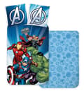 Avengers Power Strike sängset 140×200 cm, 70×90 cm - för superhjältefansen!