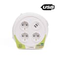 Miniatyrbillede 1 af 2: Kabelbox 10 m 3 uttag + 2 USB 2,4 A