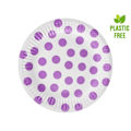 Miniatyrbillede 2 af 3: Lila Polka Dots Papperstallrikar 6 st 18 cm