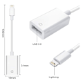 Pikkukuva 9 / 9: iPhone Sovitin USB:hen – USB 2.0 Naaras ja Lightning – OTG White