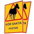 Miniatyrbild 1 av 3: Kör sakta Hästar - Skylt / Varningsskylt - Trafikskylt A3 MultiColor 2-Pack