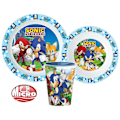 Miniatyrbillede 2 af 2: Sonic the Hedgehog serviset, mikropolymer-set med kopp 260 ml