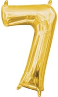 Nummer Guld, Guld mini nummerfolieballong nummer 7 - 40 cm