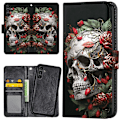 Miniatyrbild 1 av 2: Samsung Galaxy A16 4G/5G - Plånboksfodral/Skal Skull Roses