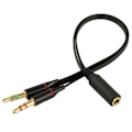 Miniatyrbillede 2 af 3: 3.5 mm Adapter Mikrofon & Hovedtelefoner – Splitter Black