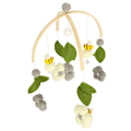 Pikkukuva 2 / 6: Spjälsängskarusell plyschhängen blommor grå