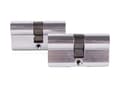 Cylinderlås europrofil 60 mm 2-pack lika låsning