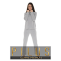Pikkukuva 1 / 3: Naisten Pitkät Pyjamat - PILUS - Andréane - Neulekangas - Elastinen Vyötärö - Vaaleanharmaa Grå 40