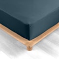Miniatyrbillede 1 af 5: Drap-housse 140x190 cm - DOUCEUR D'INTERIEUR - Percale af bomuld - Mørkeblå - 78 tråde/cm2 Midnattsblå