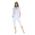 Miniatyrbild 1 av 3: Pyjamas med knappar i vitt Oscarine Pyjamaskläder för kvinnor 4409 Vit 38