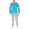 Miniatyrbillede 2 af 3: PyjamacottonlangChristianCaneblueturquoise - Mand - Voksen Turkosblå, svart och vit M
