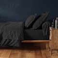 Miniatyrbillede 5 af 5: "Drap Housse - Lina - 160x200cm - 100% Coton - Blød - Oeko-Tex Standard 100" Svart