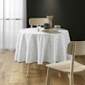 Miniatyrbillede 3 af 3: Rund dug (0) 180 cm polyester trykt linea sans Vit